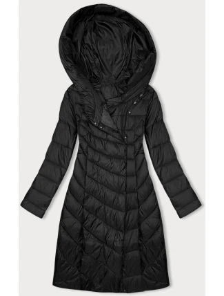 Černá dlouhá dámská bunda s kapucí Ann Gissy (AG1-J9169) Černá dlouhá dámská bunda s kapucí Ann Gissy (AG1-J9169)