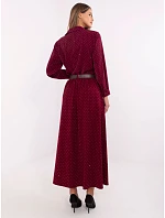 Elegantní maxi sukně s ozdobným lemem vínová (19720) Elegantní maxi sukně s ozdobným lemem vínová (19720)