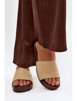 Dámské žabky se zlatými sponami Žluté Ferinna