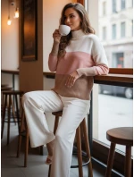 Dámský svetr STRIPELO růžový FashionStreet MY2417