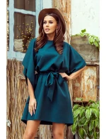 SOFIA - Dámské motýlkové šaty v lahvově zelené barvě 287-2 SOFIA - Dámské motýlkové šaty v lahvově zelené barvě 287-2