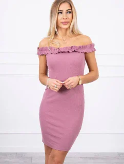 Španělské šaty s volánky tmavě růžové