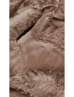 Hnědá dámská bunda-kožíšek s kapucí (br9741-12) Hnědá dámská bunda-kožíšek s kapucí (br9741-12)