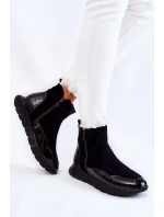 Semišové dámské kotníkové tenisky Vinceza 23-10789 Černé