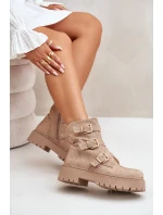 Zateplené dámské boty se zdobením béžové Ciascia