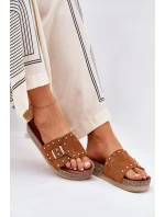 Dámské Pantofle Na Platformě S Přezkou A Hřebíky Camel Nusithia