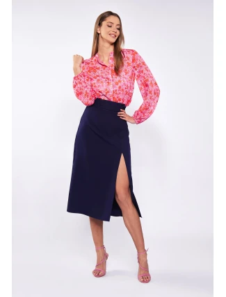 Dámská midi sukně 0590-013 Tmavě modrá - Monnari Dámská midi sukně 0590-013 Tmavě modrá - Monnari