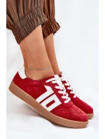 Sneakersy Sportovní Boty Semišové Červené Vinceza 79517