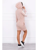 Off White pudrově béžové šaty