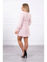 Šaty s ozdobnými volánky pudrově růžové Šaty s ozdobnými volánky pudrově růžové