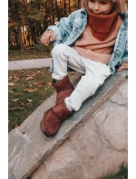 Dětské Teplé Sněhule Semišové Hnědé Gooby