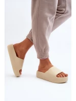 Dámské žabky na tlusté podrážce béžové Oreithano