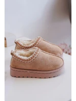 Sněhule Dětské Kotníkové Na Platformě Zateplené Kožešinou Béžové Vilabria