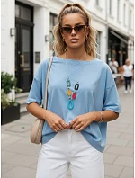 Dámská oversize halenka s ozdobným náhrdelníkem BULS blue FashionStreet RY2506