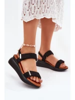 Dámské Sandály Na Klínu Černé Monera