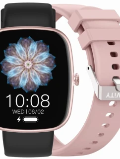 Dámské chytré hodinky GRAVITY GT18-1 Pink Silicone Strap + Black Strap