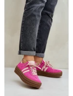 Zazoo N1068S4 Dámské semišové sneakersy na platformě fuchsie Zazoo N1068S4 Dámské semišové sneakersy na platformě fuchsie
