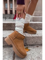 Sněhule z přírodního nubuku s teplou podšívkou Camel Milora Sněhule z přírodního nubuku s teplou podšívkou Camel Milora