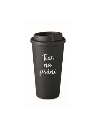 TEXT NA PŘÁNÍ - černý termohrnek 475 ml
