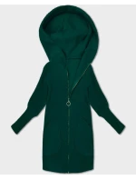 Bunda - přehoz přes oblečení typu alpaka v lahvově zelené barvě s kapucí (19905.1)