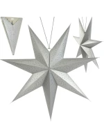 PAPÍROVÉ ZÁVĚSNÉ DEKORATIVNÍ HVĚZDY 75CM stříbrné dětské