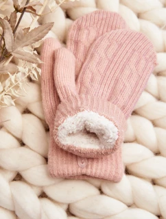Teplé Dámské Jednoprstové Růžové Rukavice