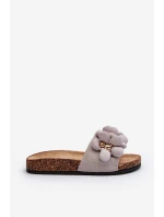 Dámské šedé sandály s ozdobami Bunlia