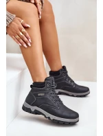 Pánské Zateplené Trekingové Boty Z Eko Kůže Modré Neramia