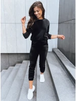 Dámské velurové tepláky VELVET HARMONY černé FashionStreet AY0879 Dámské velurové tepláky VELVET HARMONY černé FashionStreet AY0879