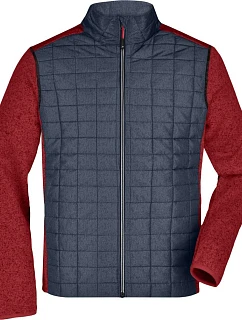 Daiber JN 742 Pánská pletená hybridní bunda 02.0742 red melange/anthracite melange