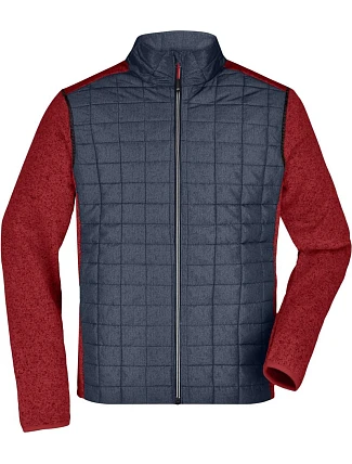 Daiber JN 742 Pánská pletená hybridní bunda 02.0742 red melange/anthracite melange
