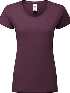 Fruit of the Loom Lady-Fit Iconic 195 T Dámské tričko z těžké bavlny 16.1424 dark plum