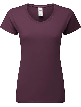 Fruit of the Loom Lady-Fit Iconic 195 T Dámské tričko z těžké bavlny 16.1424 dark plum Fruit of the Loom Lady-Fit Iconic 195 T Dámské tričko z těžké bavlny 16.1424 dark plum