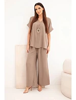 Komplet s náhrdelníkem halenka + kalhoty fango