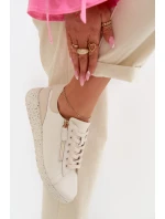 Kožené dámské polobotky se zipem béžové Dorothea