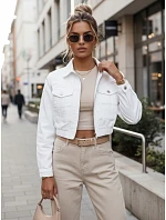 Dámská krátká džínová bunda BLIRNA bílá FashionStreet TY4165