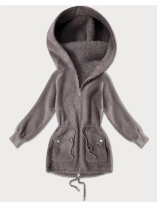 Přehoz přes oblečení typu alpaka v kakaové barvě s kapsami (W010#)