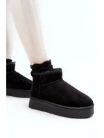 Ženy Sněhové Boty Na Platformě Oteplené Futerkem Černá Xamella