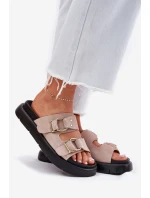 Dámské Sametové Sandały S Dekorativními Přezkami Big Star RR274659 Světle Růžové