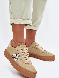 Dámské tenisky s hadí kůží Big Star TT274298 Béžové