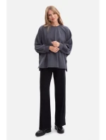 B306 Pletená mikina uvolněného střihu - ocelová