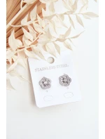 květinové náušnice s kubickou zirkonií Stříbrné