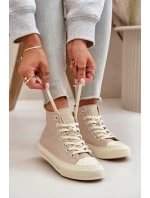 Dámské Tenisky Z Eko Kůže Béžové Big Star OO274934
