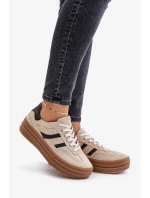 Zazoo N1176 Semišové Tenisky Na Platformě Béžové