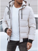 Pánská prošívaná zimní bunda s kapucí bílá FashionStreet TX4843