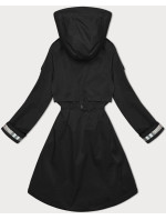 Tenká černá dámská bunda parka s kapucí BH Forever (BH-2403)