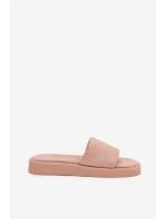 Dámské Pantofle Na Platformě Z Eko Semiše Špinavě Růžové Jorina