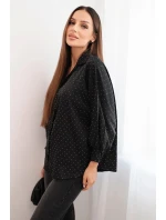 Dámská elegantní blůza z viskózy s knoflíčky a límečkem černá