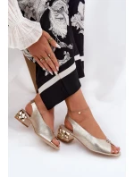 Kožené elegantní dámské sandály CheBello 4724 zlaté