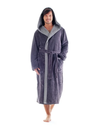 Pánský župan Tampa duo s kapucí 3959 antracit - Vestis Pánský župan Tampa duo s kapucí 3959 antracit - Vestis